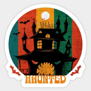 Grunge Haunted House Halloween Sticker